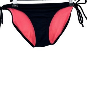 Athleta Solid Black Side Tie Closure Bikini Bottom Women's Size Small